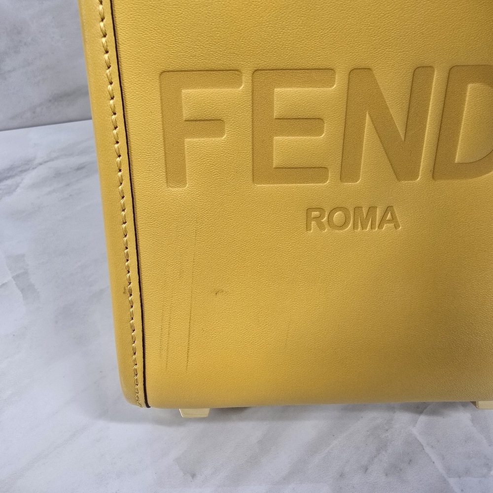 Fendi Yellow Mini Shopper Tote - Picture 3 of 10